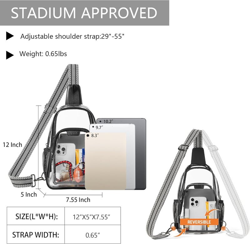 Mroede Clear Bag for Stadium Events Approved Clear Purses for Women Crossbody Transparent Bag Stadium Bags for Concert Sport - Image 4